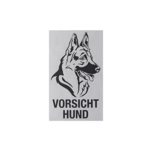 Metafranc Hinweisschild Vorsicht Hund Aluminium grau | 700099 für alle Felltypen - HaustierPro