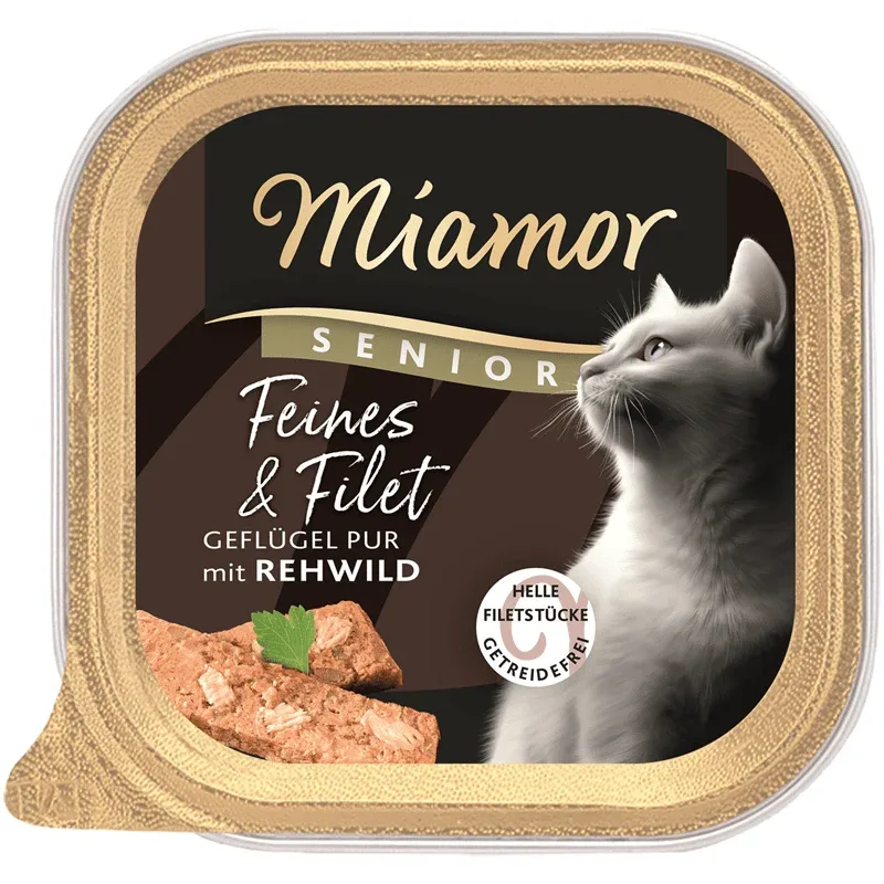 Miamor Feines & Filet Senior Geflügel Pur & Rehwild