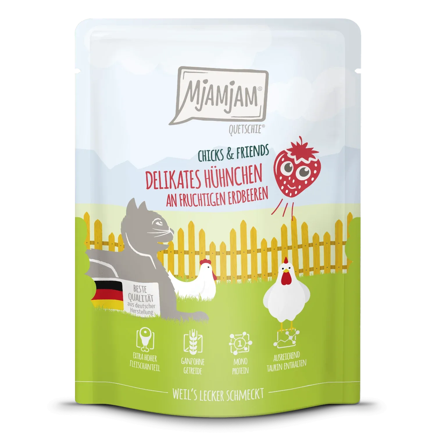 MjAMjAM - Katze - Chicks & Friends delikates Hühnchen an fruchtigen Erdbeeren