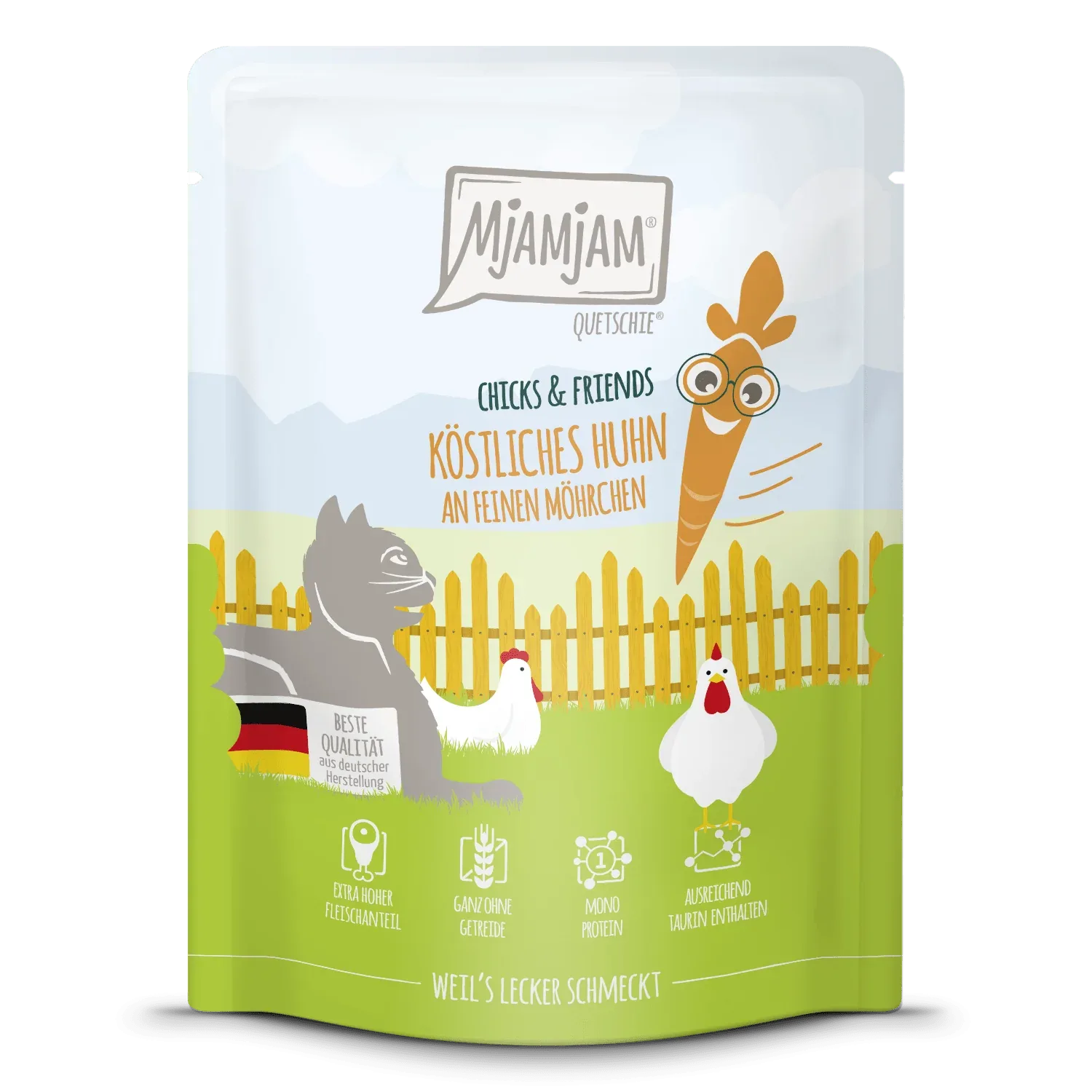 MjAMjAM - Katze - Chicks & Friends köstliches Huhn an feinen Möhrchen