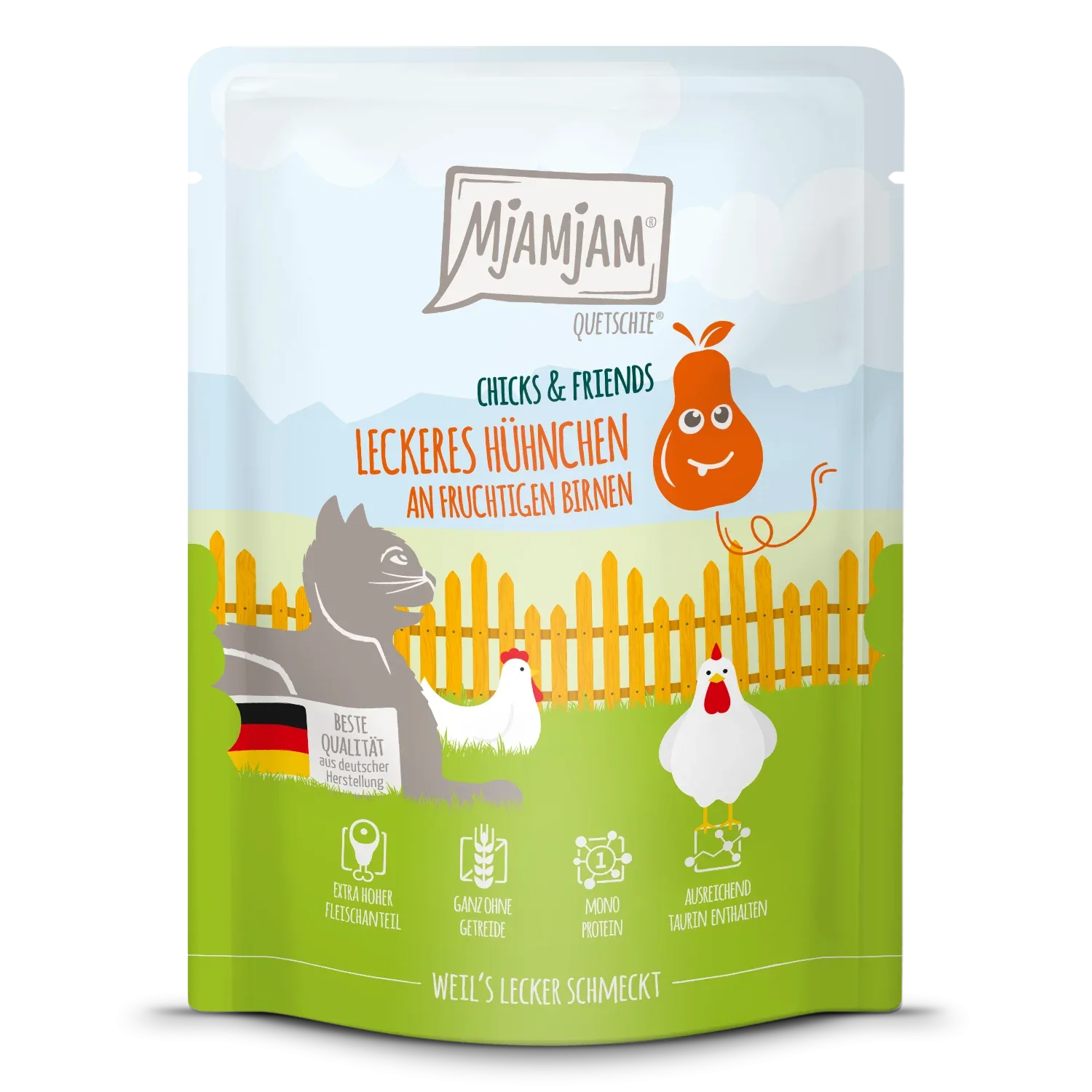 MjAMjAM - Katze - Chicks & Friends leckeres Hühnchen an fruchtigen Birnen
