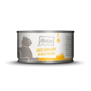 MjAMjAM - Katze - Hühnchen an Apfelstückchen