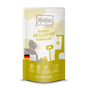 MjAMjAM - Katze - Quetschie - DUO von zarter Ente & guter Pute an gedämpftem Kürbis