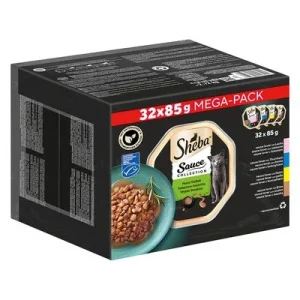 Multipack Sheba Varietäten Schälchen 64 x 85 g Sauce Lover (Lachs, Thunfisch, Huhn, Ente)