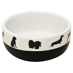 Nobby Hunde Keramik-Napf Shape weiß/schwarz Maße: 11,5 x 5 cm