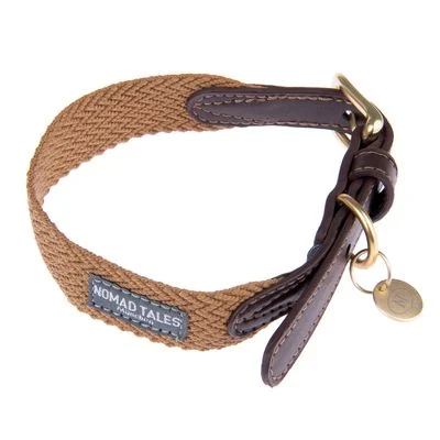 Nomad Tales Halsband Bloom, caramel Größe XS: 30 - 36 cm Halsumfang, 25 mm breit