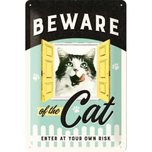 Nostalgic-Art Beware of the Cat, Blechschild