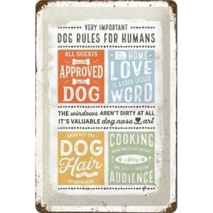 Nostalgic-Art Dog Rules, Blechschild