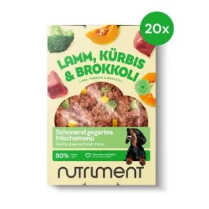 Nutriment Frischemenü Lamm, Kürbis & Brokkoli – Frostfutter für Hunde 20 x 400 g