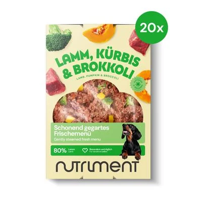 Nutriment Frischemenü Lamm, Kürbis & Brokkoli – Frostfutter für Hunde 20 x 400 g