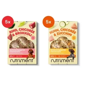 Nutriment Frischemenü Rind & Huhn Probierpaket –Hundefutter schonend gegart 10 x 400 g