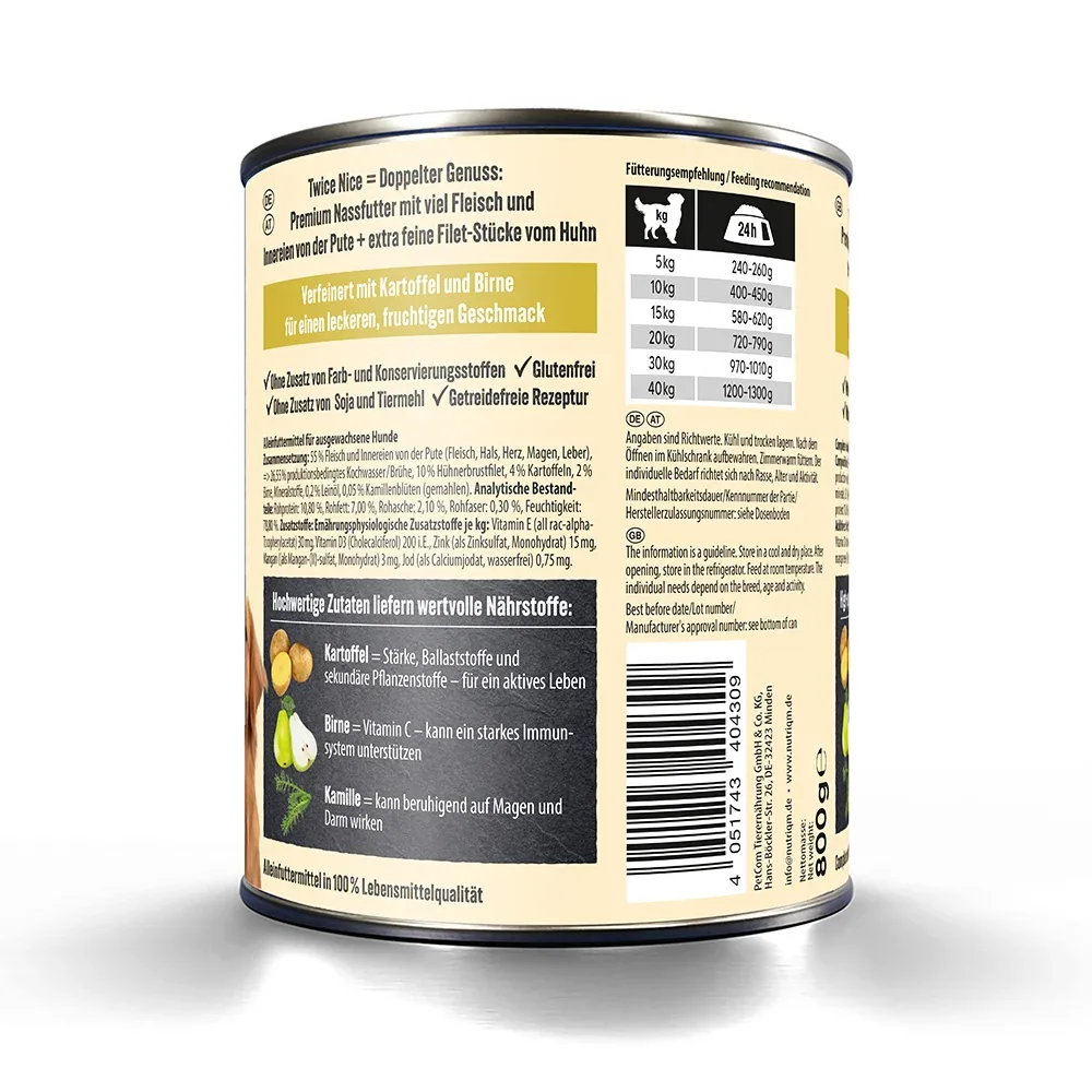 NutriQM Twice Nice Nassfutter Pute & Hühnerbrustfilet - Image 2