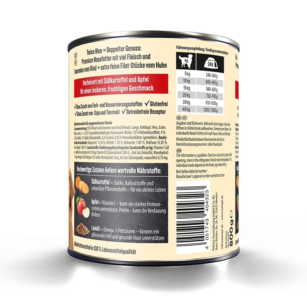 NutriQM Twice Nice Nassfutter Rind & Hühnerbrustfilet - Image 2