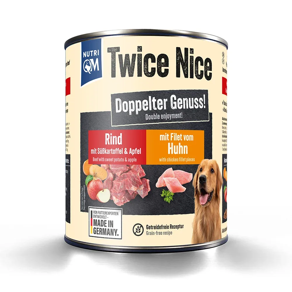 NutriQM Twice Nice Nassfutter Rind & Hühnerbrustfilet