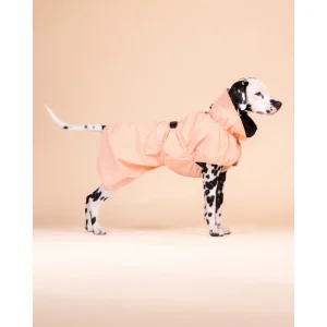 PAIKKA Reflective Raincoat Peach – Reflektierender Hunderegenmantel