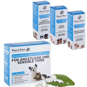 PAWS & PATCH 3er Basis-Box für ÄNGSTLICHE & SENSIBLE TIERE