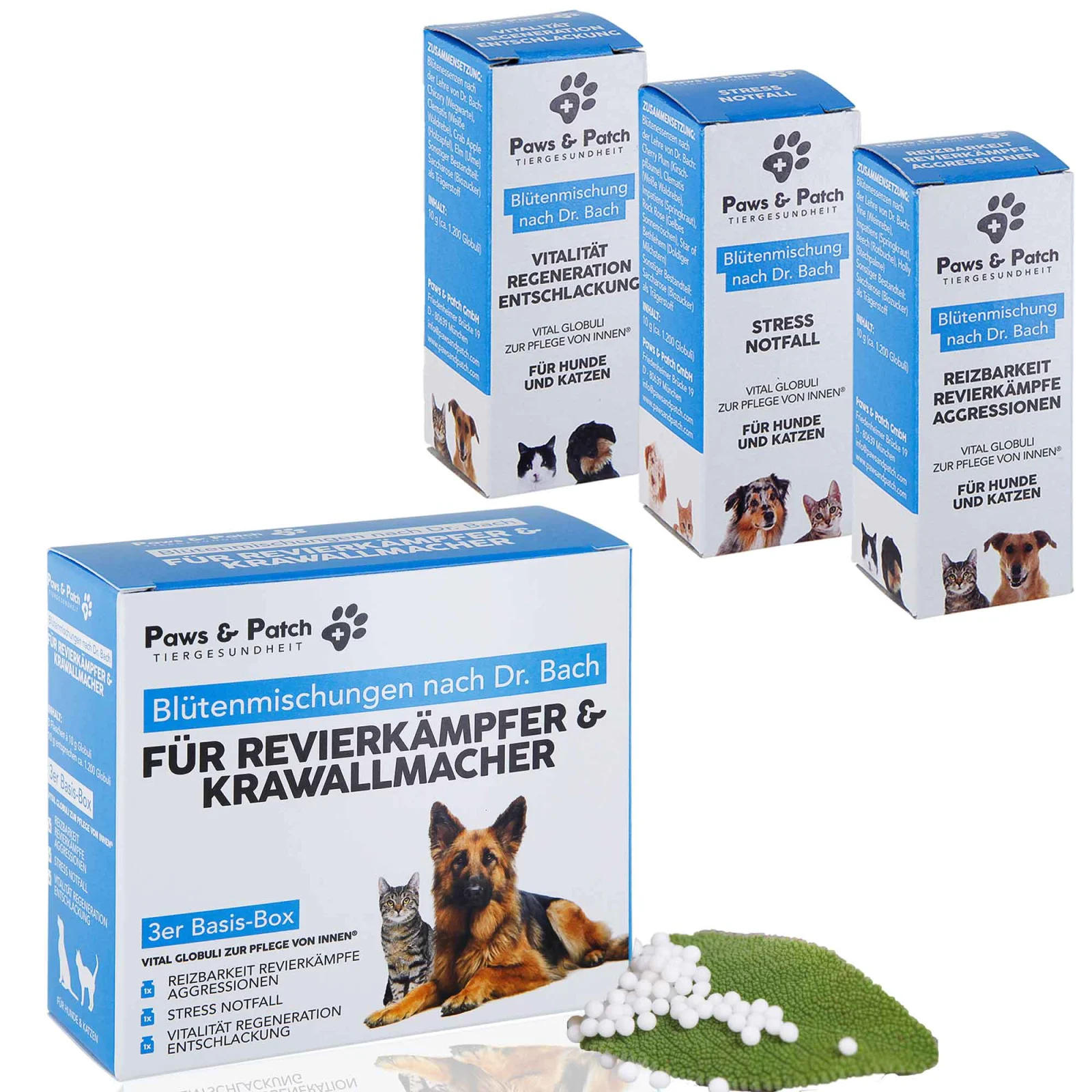 PAWS & PATCH 3er Basis-Box für REVIERKÄMPFER & KRAWALLMACHER
