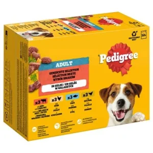 Pedigree Adult Frischebeutel Multipack Gemischte Selektion in Gelee (4 Varietäten) 12 x 100 g
