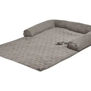 Pet Bed BOZAN Fabric Grey mit abnehmbarem Bezug - HaustierPro