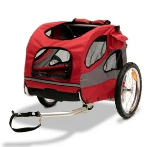 PetSafe Happy Ride Aluminium-Fahrradanhänger rot/grau