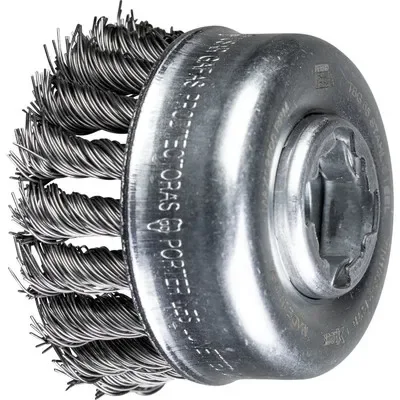 PFERD - Topfbürste gezopft TBG Ø 65 mm Bohrung 22,2 mm/X-LOCK Edelstahl-Draht-Ø 0,50mm Winkelschleifer - HaustierPro