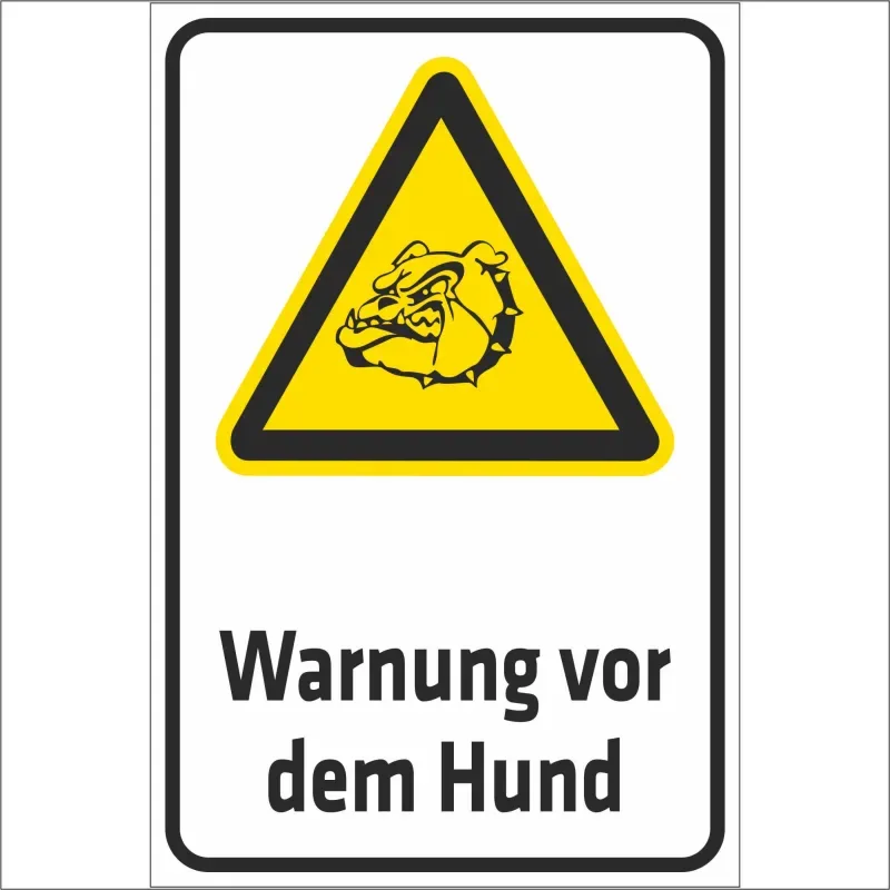 Pfotenabdruck Schild - Warnung vor dem Hund (Wachhund) - HaustierPro