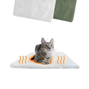 PiuPet® Selbstheizende Katzendecke I 60x45cm I Heizdecke ohne Strom Katzendecke, Weiß