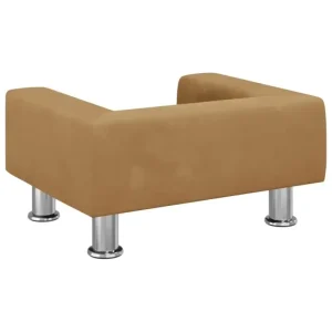 Premium Komfort Hundebett Braun 50x40x26,5 cm Samt - HaustierPro