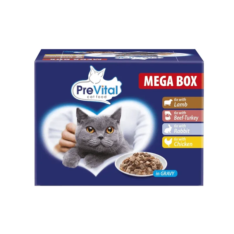 PreVital Cat Mega Box 24x100g PB Multipack