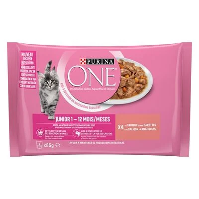 PURINA ONE Junior 4 x 85 g Junior Lachs & Karotten