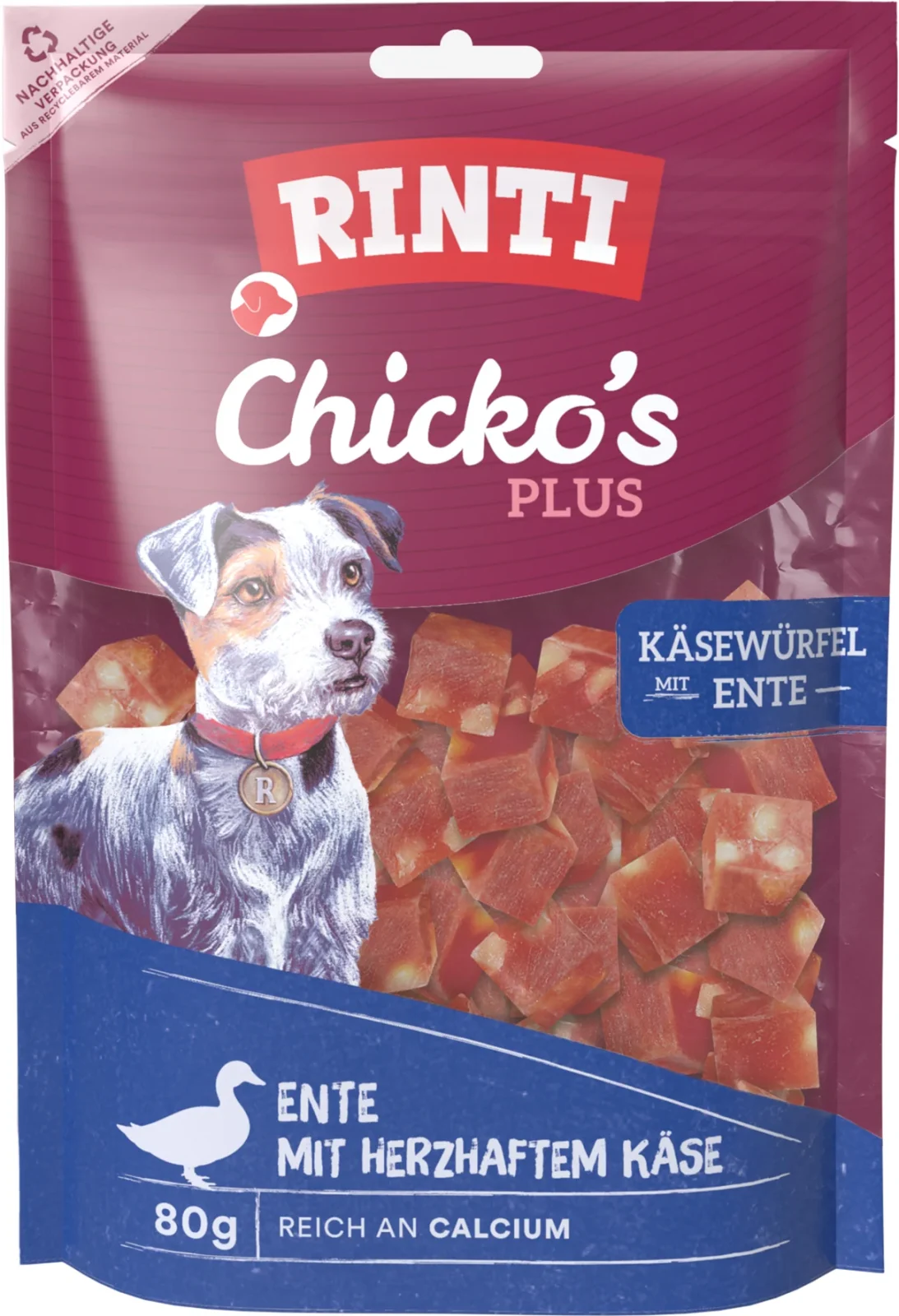 RINTI Chicko Käsewürfel mit Ente