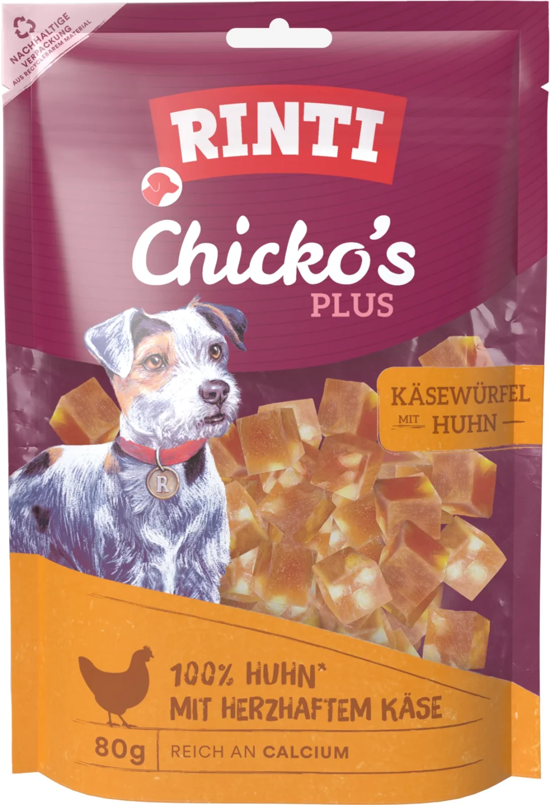 RINTI Chicko Plus Käsewürfel mit Huhn