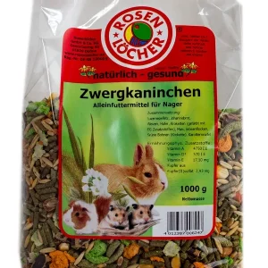 Rosenlöcher Zwergkaninchenfutter 1kg | DAS FUTTERHAUS