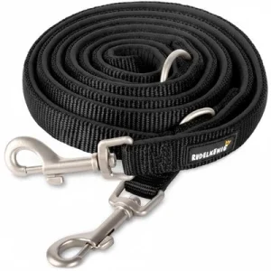 Rudelkönig Hundeleine gepolstert & robust 15mm Schwarz
