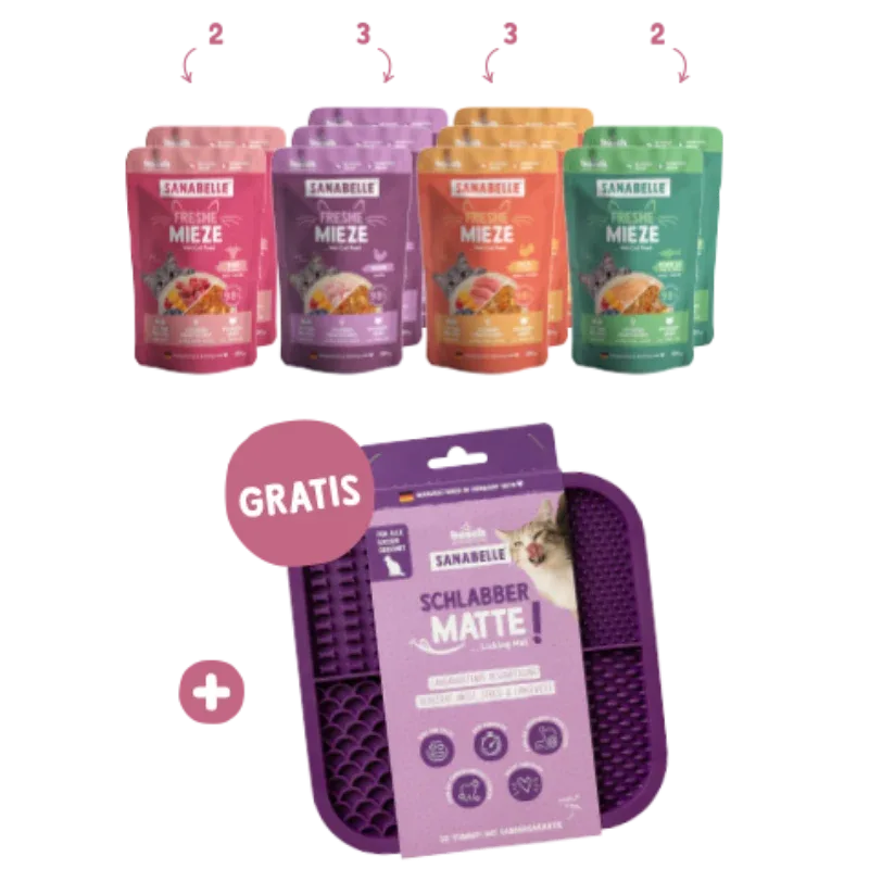 Sanabelle Freshe Mieze Aktionsbox Nassfutter + Schleckmatte - Image 2