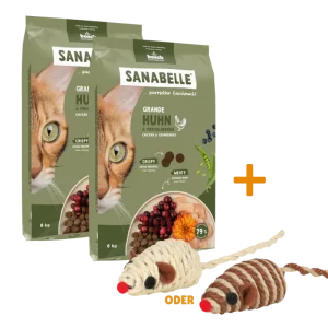 Sanabelle Grande Huhn 2 x 8 kg + GRATIS TRIXIE Spielmaus