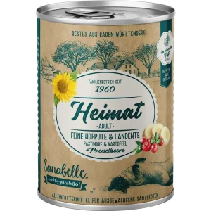 Sanabelle Heimat Dose feine Hofpute & Landente mit Pastinake, Kartoffel und Preiselbeere 400 g