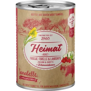 Sanabelle Heimat Dose frische Forelle & Landente mit Zucchini, Karotte und Johannisbeere 400 g