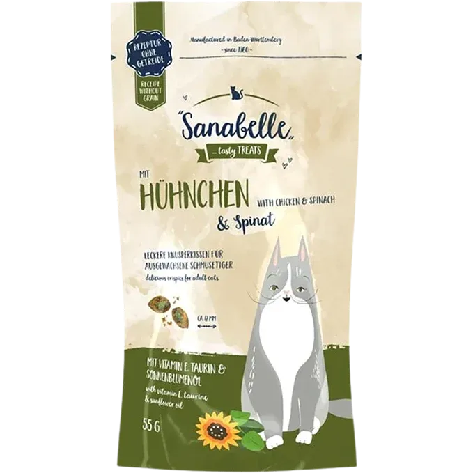 Sanabelle Knusperkissen Huhn & Spinat 55 g