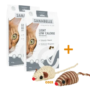Sanabelle Light Low Calorie 2 x 8 kg + GRATIS TRIXIE Spielmaus