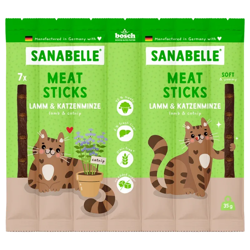 Sanabelle Meat Sticks Lamm & Katzenminze 35 g