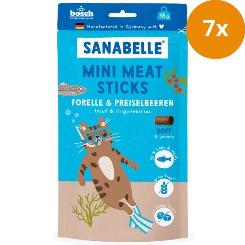 Sanabelle Mini Meat Sticks Forelle & Preiselbeeren 55 g - Image 2
