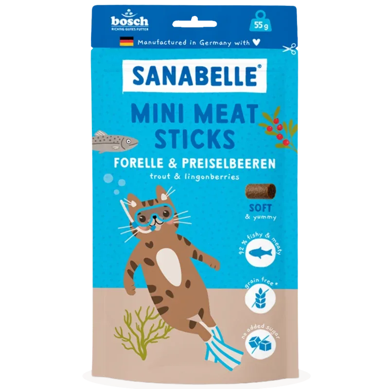 Sanabelle Mini Meat Sticks Forelle & Preiselbeeren 55 g