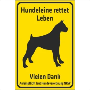 Schild - Hundeleine rettet Leben mit Aufhängung - HaustierPro
