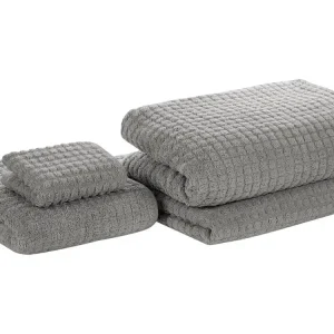 Set of 4 Towels ATAI Baumwolle Grey - HaustierPro