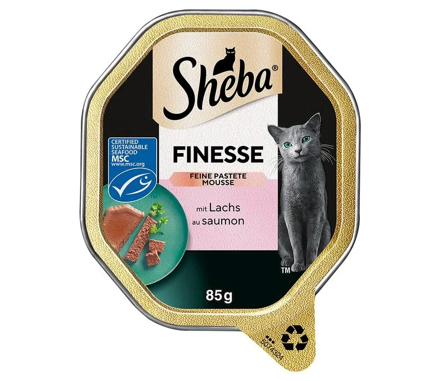 Sheba Schale Finesse Pastete/Mousse mit Lachs MSC 85g