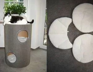 Sisal-Kratztonne 80 cm / 50 cm ø mit waschbaren Klettkissen