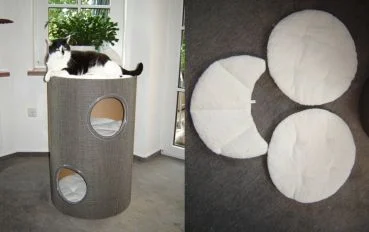 Sisal-Kratztonne 80 cm / 50 cm ø mit waschbaren Klettkissen