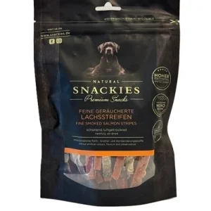 Snackies Feine geräucherte Lachsstreifen für Hunde – Getreidefrei & Monoprotein