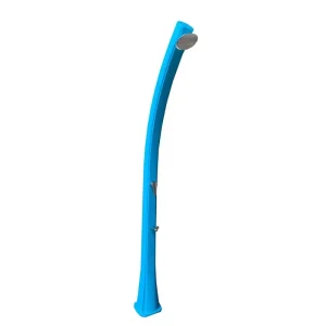 Solarduschsäule aus blauem HDPE, mit 15 cm Duschkopf und Fußwaschbecken, 25 Liter Tank - HaustierPro